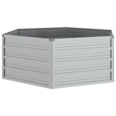 vidaXL Visoka greda 129x45 cm pocinkano jeklo srebrna