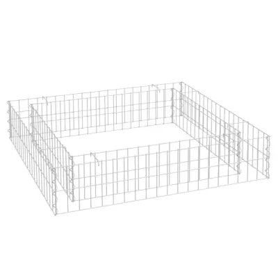 vidaXL Visoka greda gabion pocinkano jeklo 100x100x20 cm