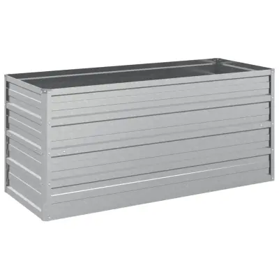 vidaXL Visoka greda 100x40x45 cm pocinkano jeklo srebrna