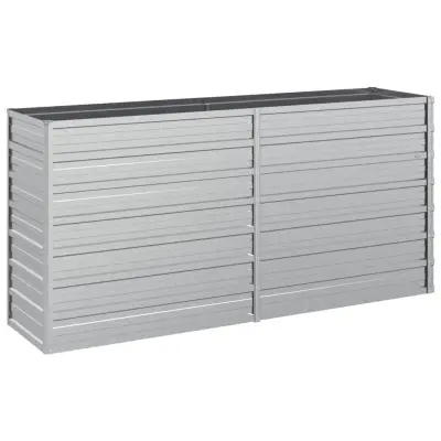 vidaXL Visoka greda 160x40x77 cm pocinkano jeklo srebrna