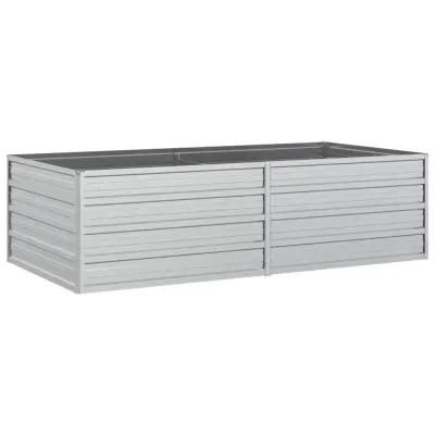 vidaXL Visoka greda 160x80x45 cm pocinkano jeklo srebrna