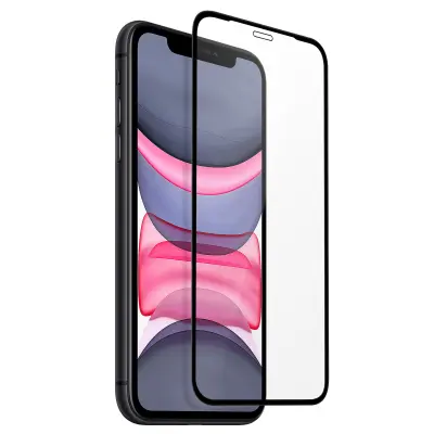 Ukrivljena folija za popolno zašcito zaslona iz kaljenega stekla 9H, 3mk trdo steklo Max - crna str. Apple iPhone 11