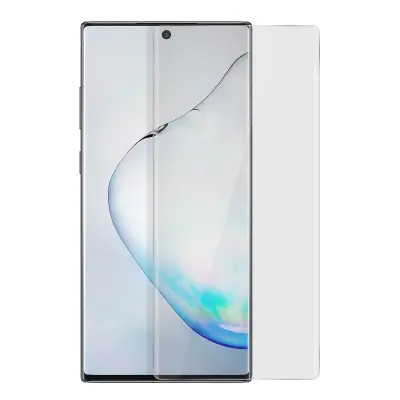 Film iz ukrivljenega kaljenega stekla, mocan oprijem z LED svetilko - prozoren str. Samsung Galaxy Note 10 Plus