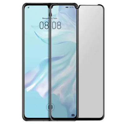 Huawei P30 Pro Screen Film 9H ukrivljeno kaljeno steklo s polnim oprijemom - prozoren crn obris