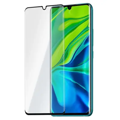 Film za zaslon iz kaljenega stekla 9H, izjemno odporen - prozorno crn obris str. Xiaomi Mi Note 10 in Mi Note 10 Pro