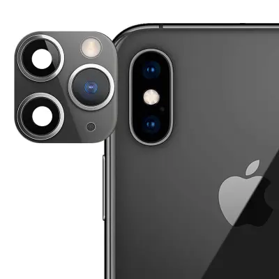 iPhone 11 Pro in Pro Max zadnji pokrov kamere Lažna nalepka kamere - crna str. Apple iPhone X, XS in XS Max
