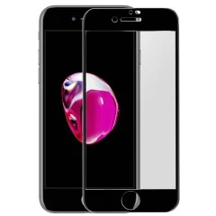 9H film za ekran iz poševnega kaljenega stekla, popoln oprijem - prozoren s crnim okvirjem str. Apple iPhone 7 Plus in 8 Plus