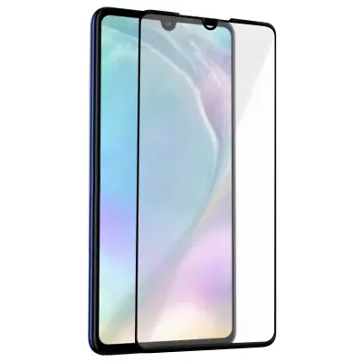 Zašcitna folija iz kaljenega stekla z indeksom trdote 9H - prozorna s crnim obrisom str. Huawei P30