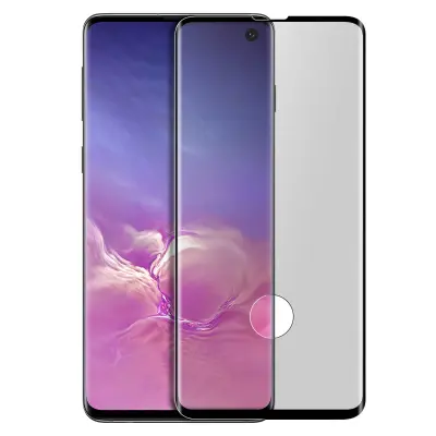 Galaxy S10 Full Adhesion Curved 9H kaljena steklena folija za zaslon - prozoren crn obris