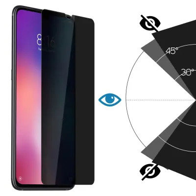 Protivohunska folija za zaslon iz zatemnjenega kaljenega stekla, odporna proti udarcem in praskam - crna str. Xiaomi Mi 9