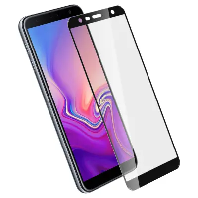 Zašcitna folija iz 9H integralnega kaljenega stekla, crn obris - proti praskam in oleofobni premaz str. Samsung Galaxy J6 Plus
