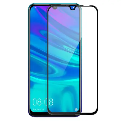 9H film za ekran iz poševnega kaljenega stekla, popoln oprijem - prozoren s crnim okvirjem str. Huawei P Smart 2019 / 2020 / Honor 10 Lite