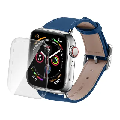 Kaljeno steklo Apple Watch 6 / SE / 5 / 4 (44 mm) 3D ukrivljena zašcita, izjemno odporna in tanka - prozorna