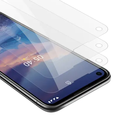 CADORABO Nokia - zaščitnim filmom v visoki prosojnosti - 3 -paket kaljeno zaščitno steklo v 9H trdoti s 3D združljivostjo na dotik