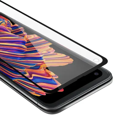 Oklepni film Cadorabo Full Screar, združljiv s Samsungom - zaščitnim filmom v prozornem s črno -kaljenim zaščitnim steklom v 9H trdoti s 3D dotikom