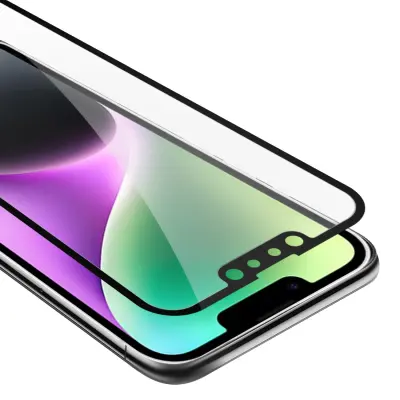Oklepni film Cadorabo Full Screar, združljiv z Apple - Zaščitnim filmom v prozornici s črno - kaljeno zaščitno steklo v 9H trdoti s 3D touch