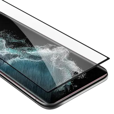 Oklepni film Cadorabo Full Screar, združljiv s Samsungom - zaščitnim filmom v prozornem s črno -kaljenim zaščitnim steklom v 9H trdoti s 3D dotikom