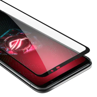 Oklepni film Cadorabo Full Screar, združljiv z ASUS - zaščitnim filmom v prozornem s črno - kaljeno zaščitno steklo v 9h trdoti s 3D toukom