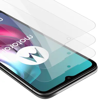 CADORABO Motorola - zaščitnim filmom v visoki prosojnosti - 3 -paket kaljeno zaščitno steklo v 9H trdoti s 3D združljivostjo na dotik