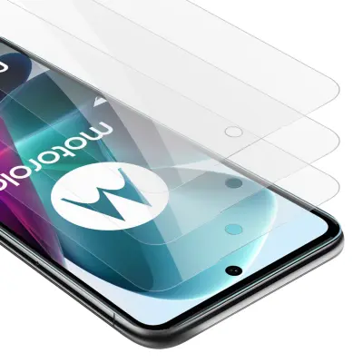 CADORABO Motorola - zaščitnim filmom v visoki prosojnosti - 3 -paket kaljeno zaščitno steklo v 9H trdoti s 3D združljivostjo na dotik