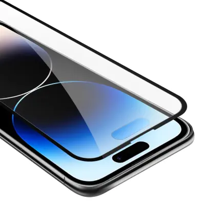 Oklepni film Cadorabo Full Screar, združljiv z Apple - Zaščitnim filmom v prozornici s črno - kaljeno zaščitno steklo v 9H trdoti s 3D touch