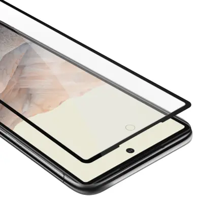 Oklepni film Cadorabo Full Screar, združljiv z Google - zaščitnim filmom v prozornem s črno - kaljeno zaščitno steklo v 9H trdoti s 3D touch