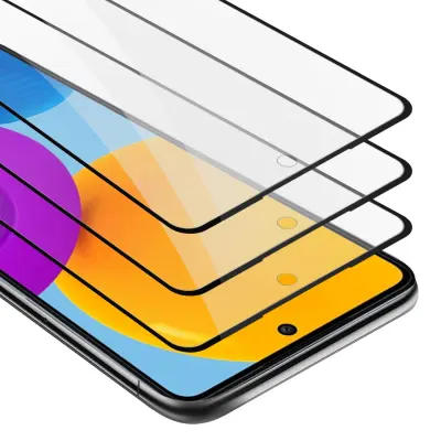CADORABO združljiv s Samsungom - zaščitnim filmom v prozornem s črnim - 3 -paketnim kaljenim zaslonskim zaščitnim steklom v 9H trdoti s 3D dotikom