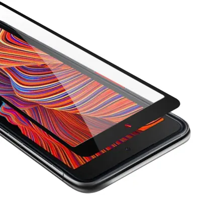 Oklepni film Cadorabo Full Screar, združljiv s Samsungom - zaščitnim filmom v prozornem s črno -kaljenim zaščitnim steklom v 9H trdoti s 3D dotikom