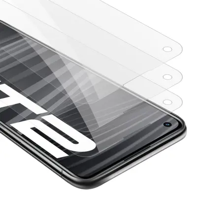 CADORABO Realme - zaščitnim filmom v visoki prosojnosti - 3 -paket kaljeno zaščitno steklo v 9H trdoti s 3D združljivostjo na dotik