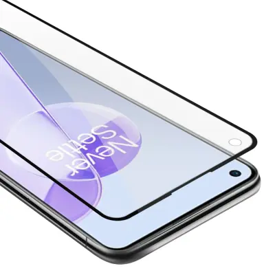 Oklepni film Cadorabo Full Screar, združljiv z OnePlus - zaščitnim filmom v prozornem s črno - kaljeno zaščitno steklo v 9H trdoti s 3D touch