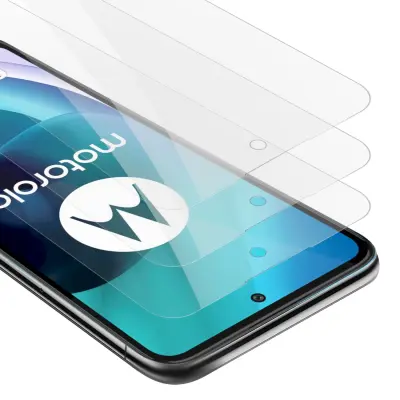 CADORABO Motorola - zaščitnim filmom v visoki prosojnosti - 3 -paket kaljeno zaščitno steklo v 9H trdoti s 3D združljivostjo na dotik