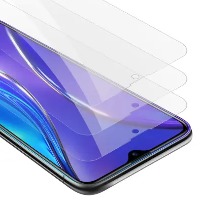CADORABO Realme - zaščitnim filmom v visoki prosojnosti - 3 -paket kaljeno zaščitno steklo v 9H trdoti s 3D združljivostjo na dotik