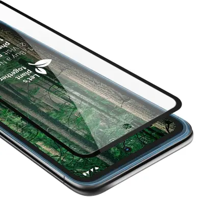 Oklepni film Cadorabo Full Screar, združljiv z Nokia - Zaščitnim filmom v prozornici s črno - kaljeno zaščitno steklo v 9H trdoti s 3D dotikom