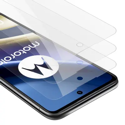 CADORABO Motorola - zaščitnim filmom v visoki prosojnosti - 3 -paket kaljeno zaščitno steklo v 9H trdoti s 3D združljivostjo na dotik
