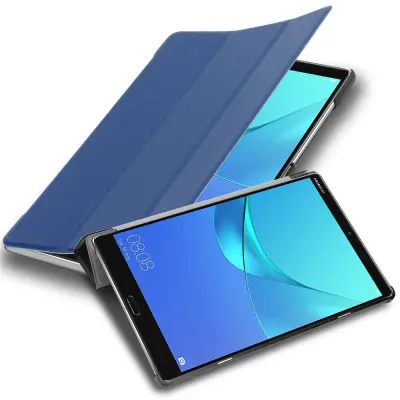 Ohišje tablete Cadorabo, združljiv s Huawei v Jersey Tarmno Blue - Ultra Tanka zaščitna prevleka z samodejno budnostjo in stojalo funkcijo
