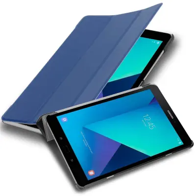 Ohišje tablete Cadorabo, združljiv s Samsungom v Jersey Temno modro - ultra tanek zaščitni pokrov z samodejno budnostjo in stojalo funkcijo