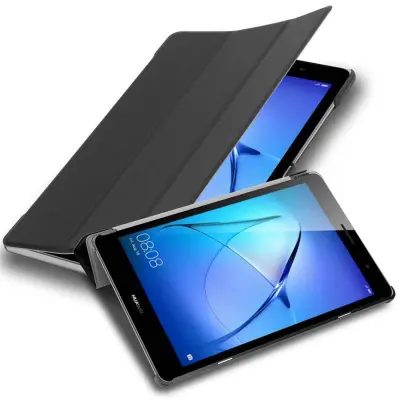 Ohišje tablete Cadorabo, združljiv s Huawei v satenasti črni barvi - ultra tanek zaščitni pokrov brez samodejnega zbujanja in funkcije stojala