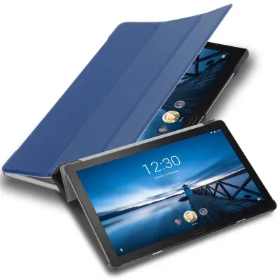 Ohišje tablete Cadorabo, združljiv z Lenovo v Jersey Temno modro - ultra tanek zaščitni pokrov z samodejno budnostjo in stojalo funkcijo
