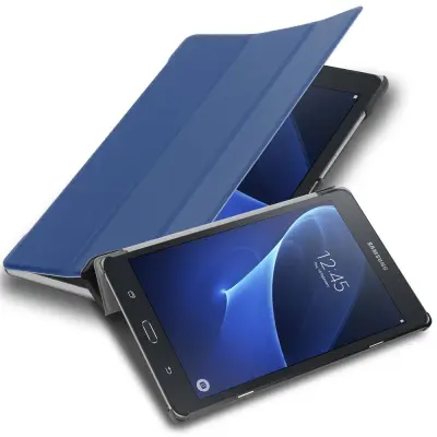 Ohišje tablete Cadorabo, združljiv s Samsungom v Jersey Temno modro - ultra tanek zaščitni pokrov brez samodejnega zbujanja in funkcije stojala