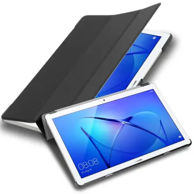 Ohišje tablete Cadorabo, združljiv s Huawei v satenasti črni barvi - ultra tanek zaščitni pokrov brez samodejnega zbujanja in funkcije stojala