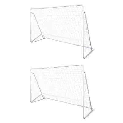 vidaXL Nogometni goli z mrežo jekleni 2 kosa 240x90x150 cm