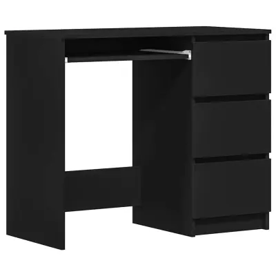 vidaXL Pisalna miza črna 90x45x76 cm iverna plošča