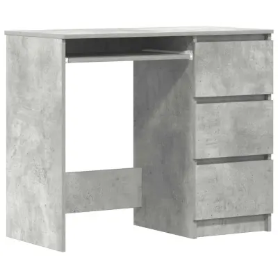 vidaXL Pisalna miza betonsko siva 90x45x76 cm iverna plošča