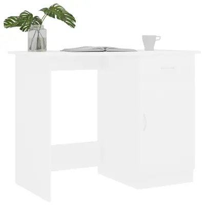 vidaXL Pisalna miza bela 100x50x76 cm iverna plošča