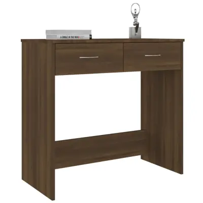 vidaXL Pisalna miza rjavi hrast 80x40x75 cm inženirski les