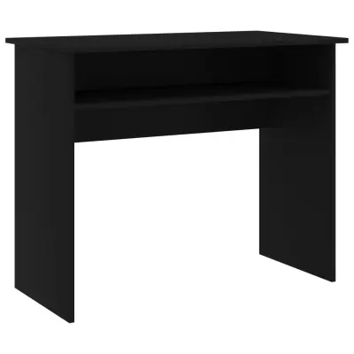 vidaXL Pisalna miza črna 90x50x74 cm iverna plošča