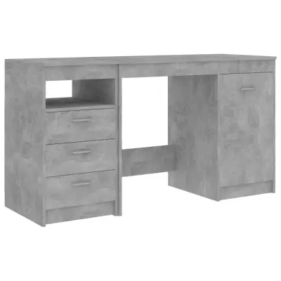 vidaXL Pisalna miza betonsko siva 140x50x76 cm iverna plošča