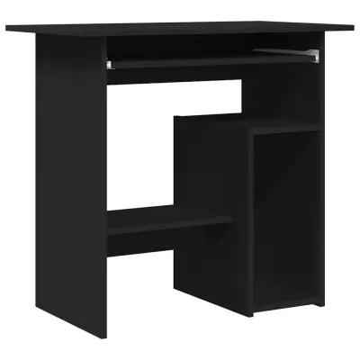 vidaXL Pisalna miza črna 80x45x74 cm iverna plošča