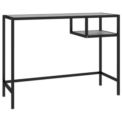 vidaXL Računalniška miza črn marmor 100x36x74 cm kaljeno steklo