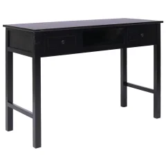 vidaXL Pisalna miza črna 110x45x76 cm les